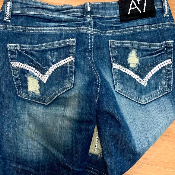 A7 Miami Jeans Rhinestone embellished size 25 - Picture 7 of 7